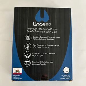 Undeez Premium Recovery Boxer Briefs Men Large Ice Pack Support Black New Style